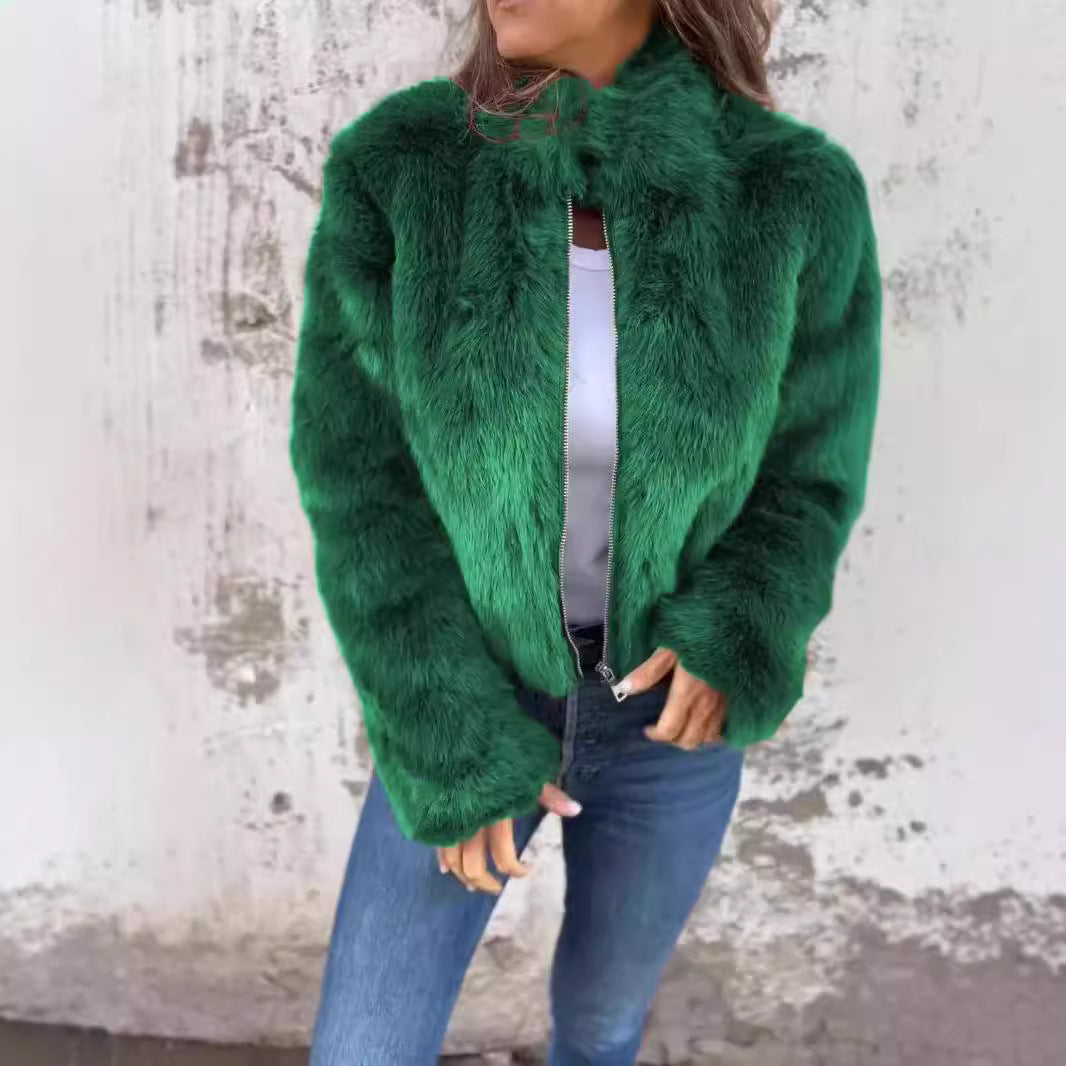 Damen Kuschelige Fleecejacke mit hohem Kragen Drune
