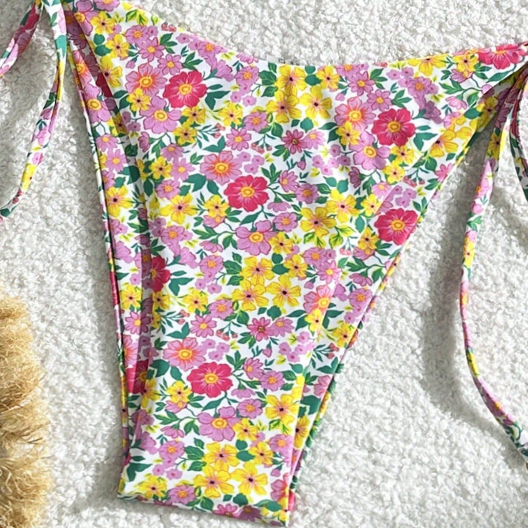 Damen Triangel-Bikini mit verspieltem Blumendesign Drune