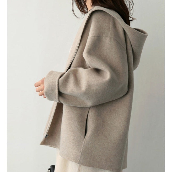Damen Modische und elegante Kapuzenjacke aus weichem Material Drune