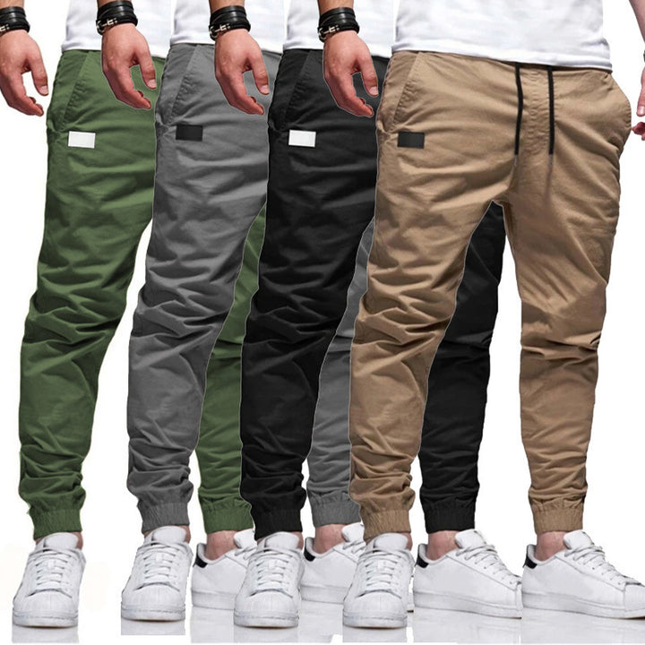 Herren urbaner tapered Twill-Jogger mit elastischem Knöchelabschluss Kordelbund und diskreter Utility-Tasche Drune