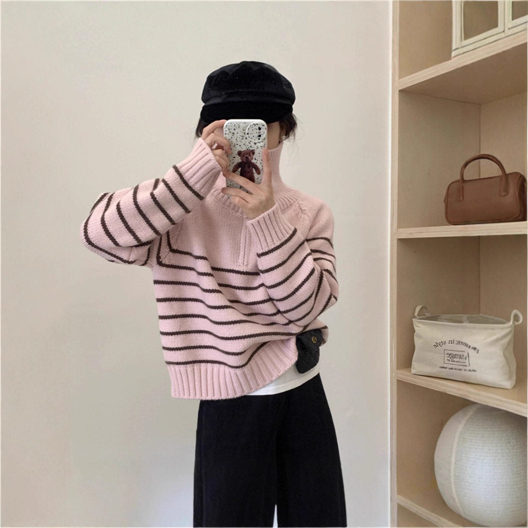 Damen Gemusterter Oversized Pullover Drune