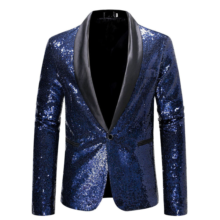 Herren glamouröser Pailletten-Blazer mit modernem Schnitt Drune
