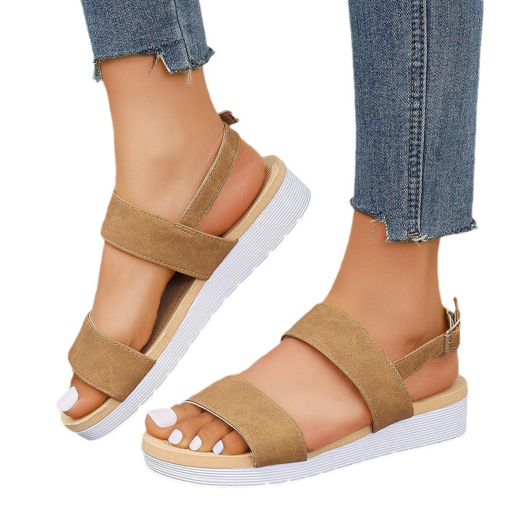 Damen Komfortable Sandalen mit breiten Riemen und rutschfester Sohle Drune