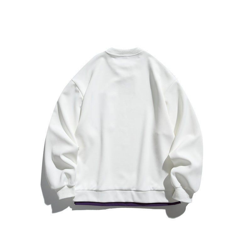 Unisex Oversize-Sweatshirt mit kontrastierter Reißverschluss-Brusttasche und doppellagigem Saum Drune