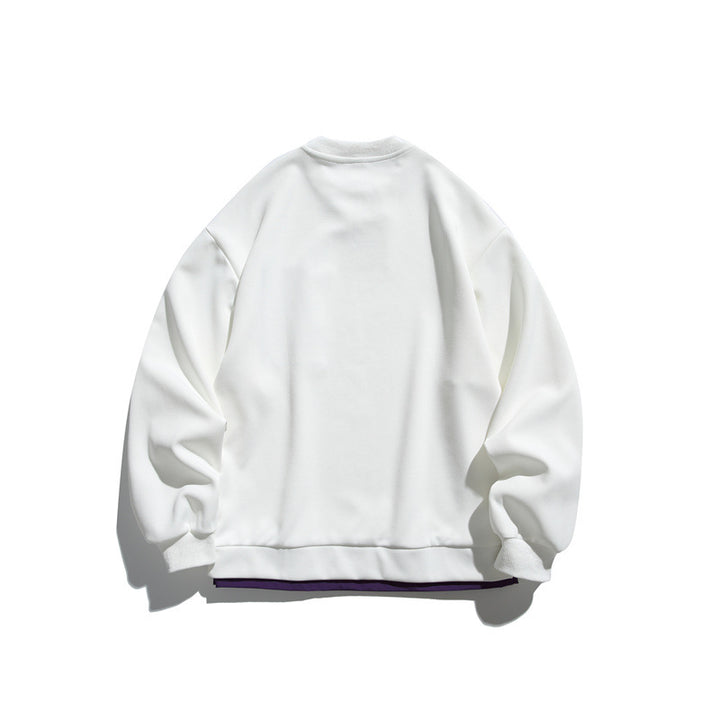 Unisex Oversize-Sweatshirt mit kontrastierter Reißverschluss-Brusttasche und doppellagigem Saum Drune