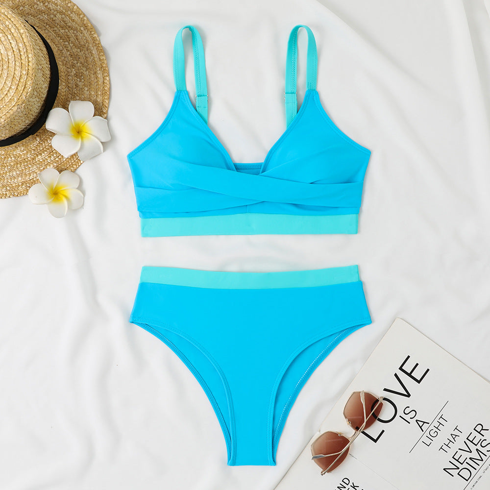 Damen Sportlicher Bikini mit modischem Wickeldesign Drune
