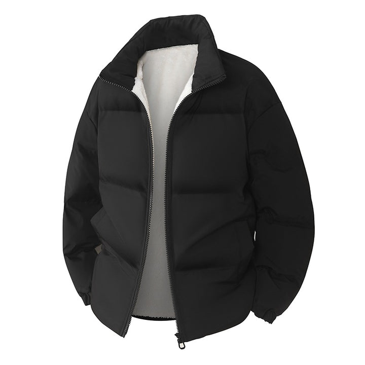 Herren Wattierte Oversize-Steppjacke mit Teddyfutter und hohem Stehkragen Drune