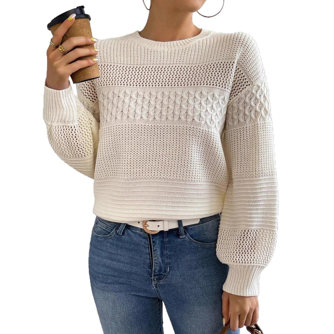 Damen Strickpullover mit modernem Lochmuster Drune
