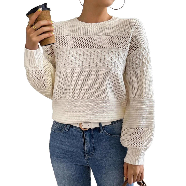 Damen Strickpullover mit modernem Lochmuster Drune