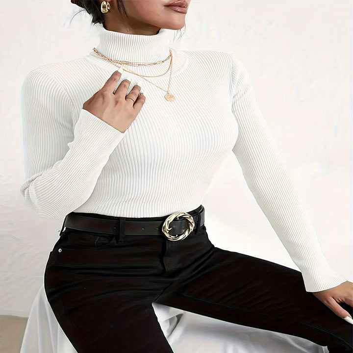 Damen Rollkragenpullover mit feiner Rippstruktur Drune