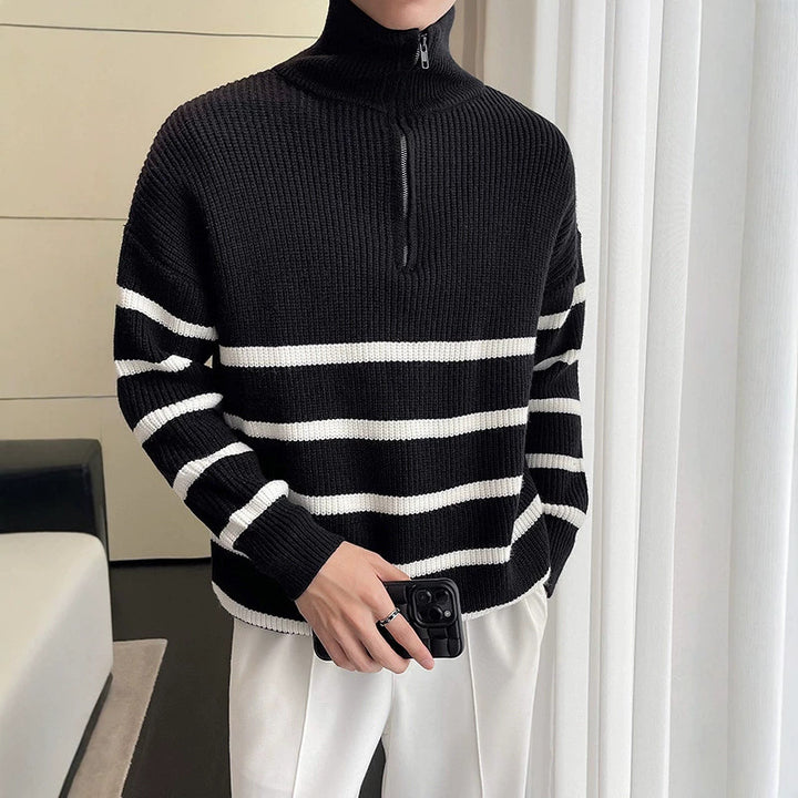 Damen Oversized Pullover mit Reißverschluss Drune