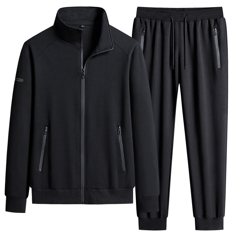 Herren Sportlicher Softshell-Trainingsanzug-Set mit fleecegefütterter Jacke und tapered Jogginghose Drune