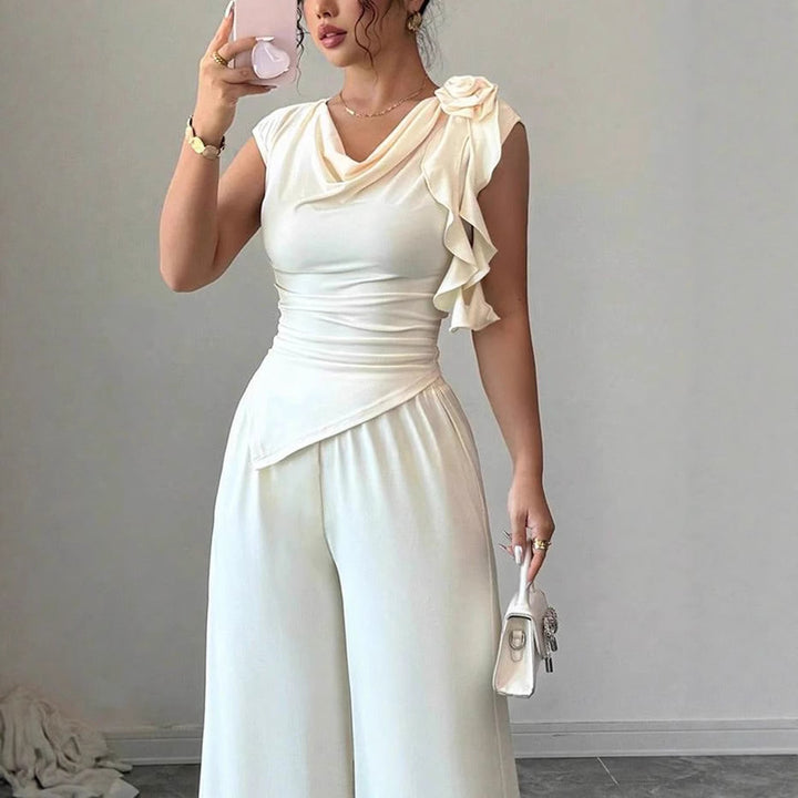 Damen Elegantes Jumpsuit mit Rüschendetails Drune
