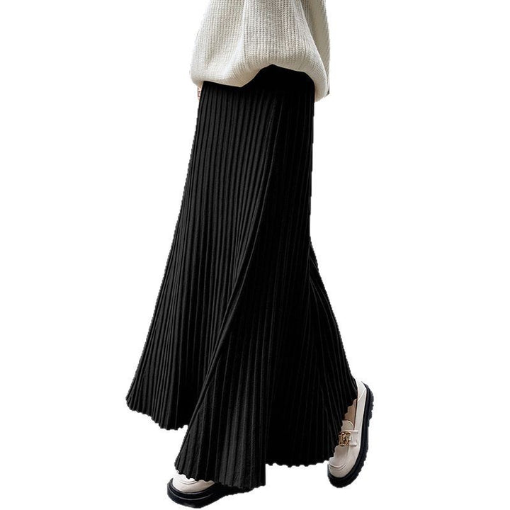 Damen Plissierter Maxirock mit elegantem Wellenmuster Drune