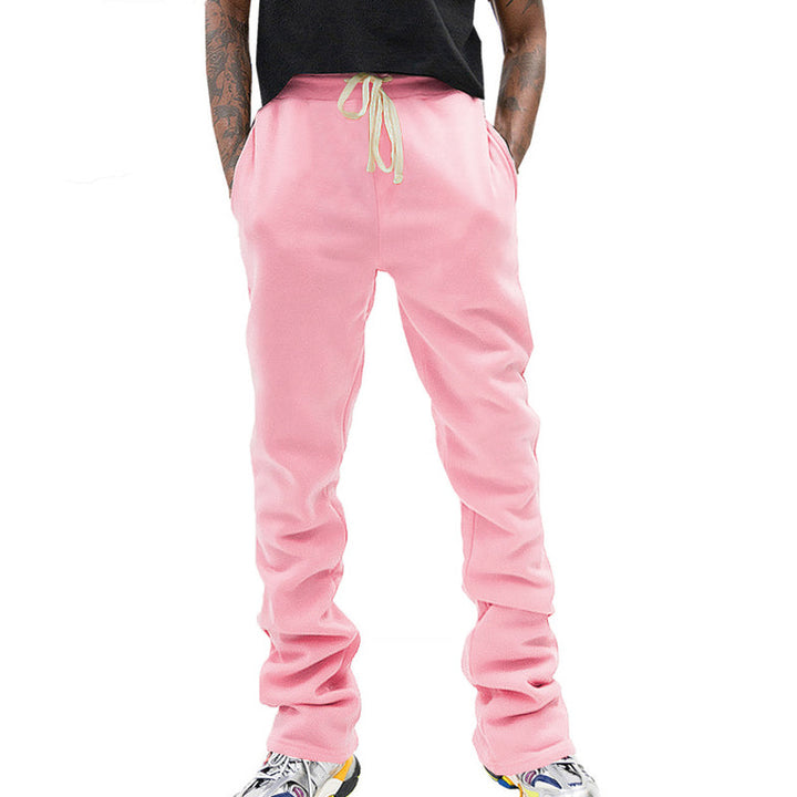 Herren Locker geschnittene Fleece-Jogginghose mit Tunnelzug, Seitentaschen & geradem Bein Drune