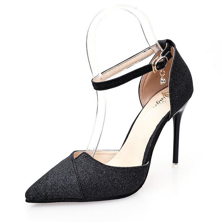 Damen Glitzernde Pumps mit Riemchen Drune