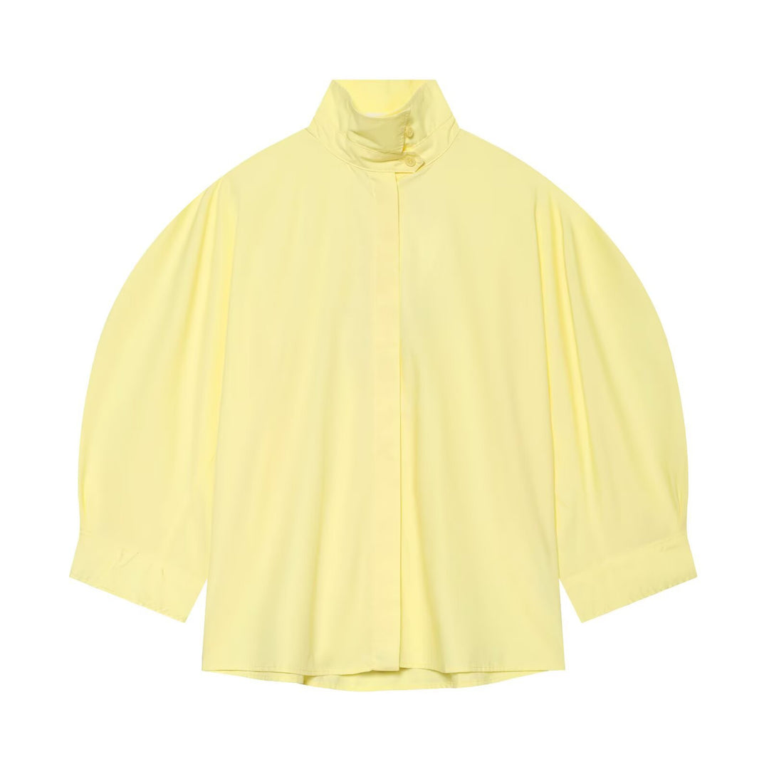 Damen Oversize-Bluse mit Stehkragen und Kimonoärmeln Drune