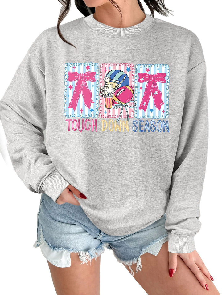 Damen Sweatshirt mit kreativem Football-Motiv und lässigem Schnitt Drune