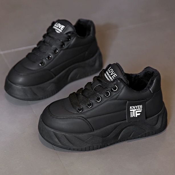 Damen Fleecegefütterte Chunky Sneakers mit rutschfester Sohle und modischem Design Drune