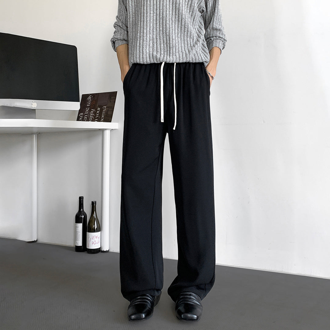 Herren Weite Relaxed-Fit Loungehose mit elastischem Bund und Tunnelzug Drune