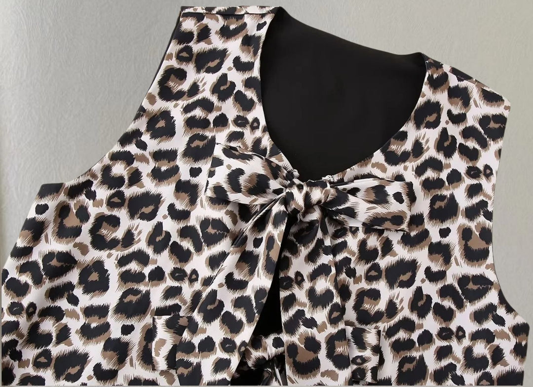 Damen Weite Leoprint-Hosen Drune
