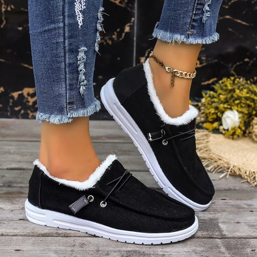 Damen warme und bequeme Slipper mit Futter und rutschfester Sohle Drune