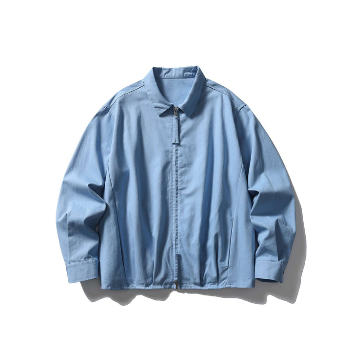 Unisex Leichte Oversize-Blousonjacke mit halbem Reißverschluss und Kentkragen Drune
