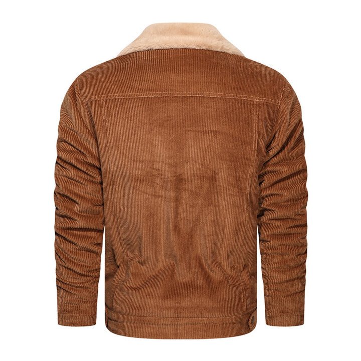 Herren Cordjacke mit Teddyfutter und Druckknopfverschluss Drune
