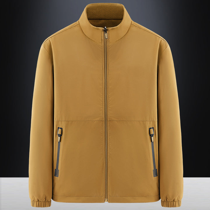 Herren Minimalistische technische Allwetter-Softshelljacke mit Stehkragen und wasserabweisenden Reißverschlüssen Drune