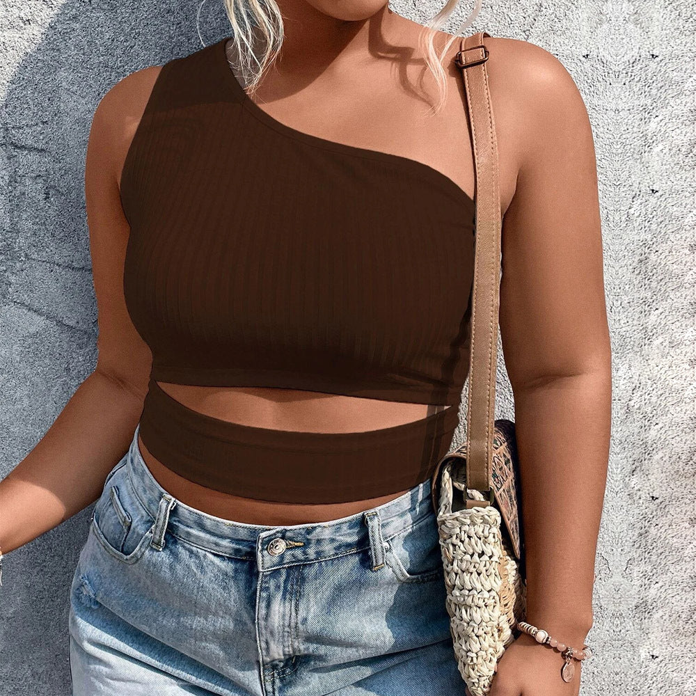Damen Crop-Top mit asymmetrischem Schnitt und Cut-Out-Details Drune