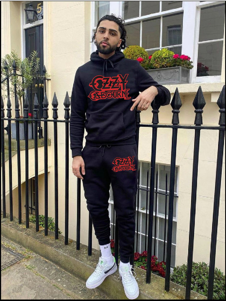 Damen bequemer Hoodie und Jogginghose Set mit markantem Grafikdesign Drune