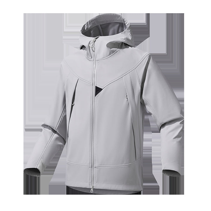 Herren Leichte Softshell‑Hoodiejacke mit winddichter atmungsaktiver Membran und ergonomischem Schnitt Drune