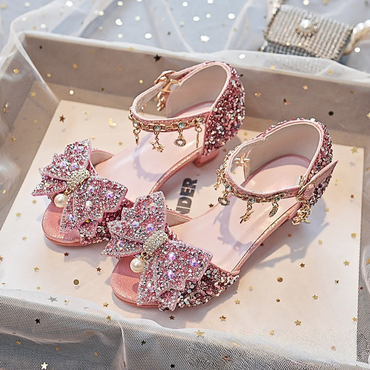 Mädchen Elegante und funkelnde Sandalen mit großen Schleifen Drune
