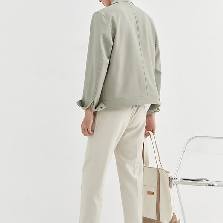 Herren Oversize-Utility-Jacke mit aufgesetzter Brusttasche und Druckknopfleiste Drune