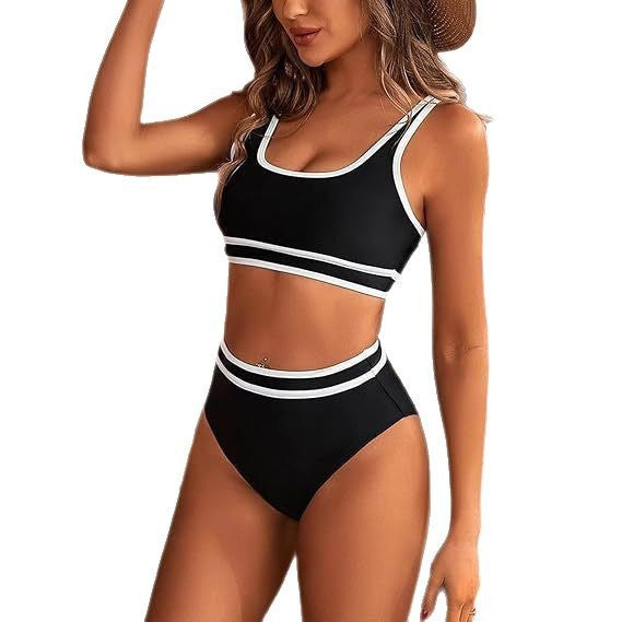 Damen Sportives Bikini-Set mit hohem Bund Drune