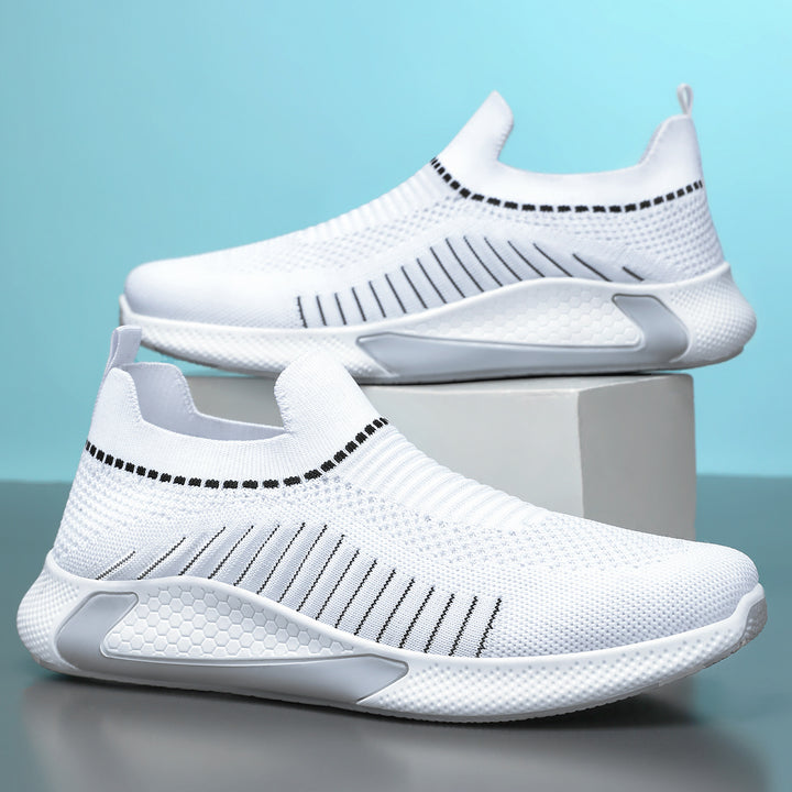 Unisex nan nahtloser Strick-Slip-On Laufschuh mit sockenähnlichem Schaft und hexagonaler Dämpfungssohle Drune