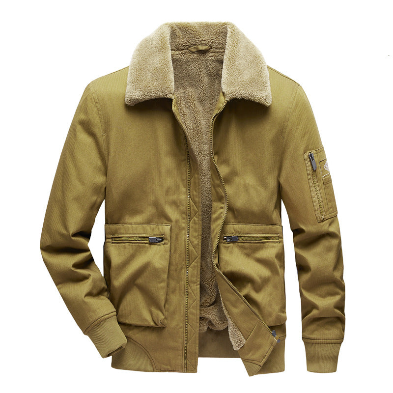 Herren Modische Übergangsjacke mit Teddyfutter Drune