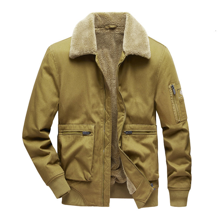 Herren Modische Übergangsjacke mit Teddyfutter Drune