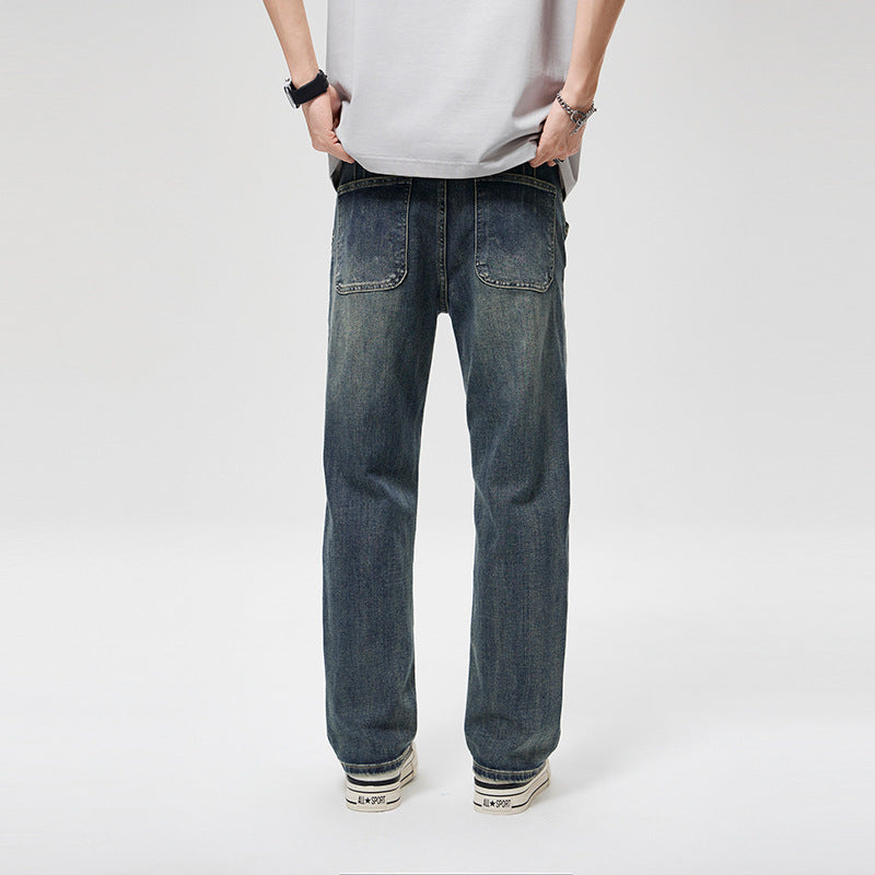 Herren Weite Baggy-Jeans mit markanten Teilungsnähten, hohem Komfortbund & Utility-Taschen Drune