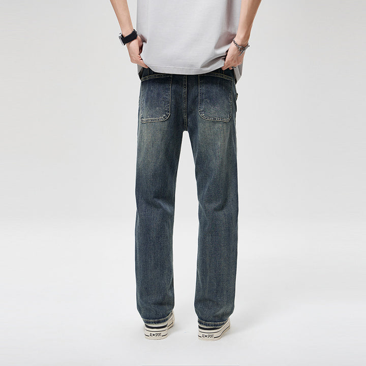 Herren Weite Baggy-Jeans mit markanten Teilungsnähten, hohem Komfortbund & Utility-Taschen Drune