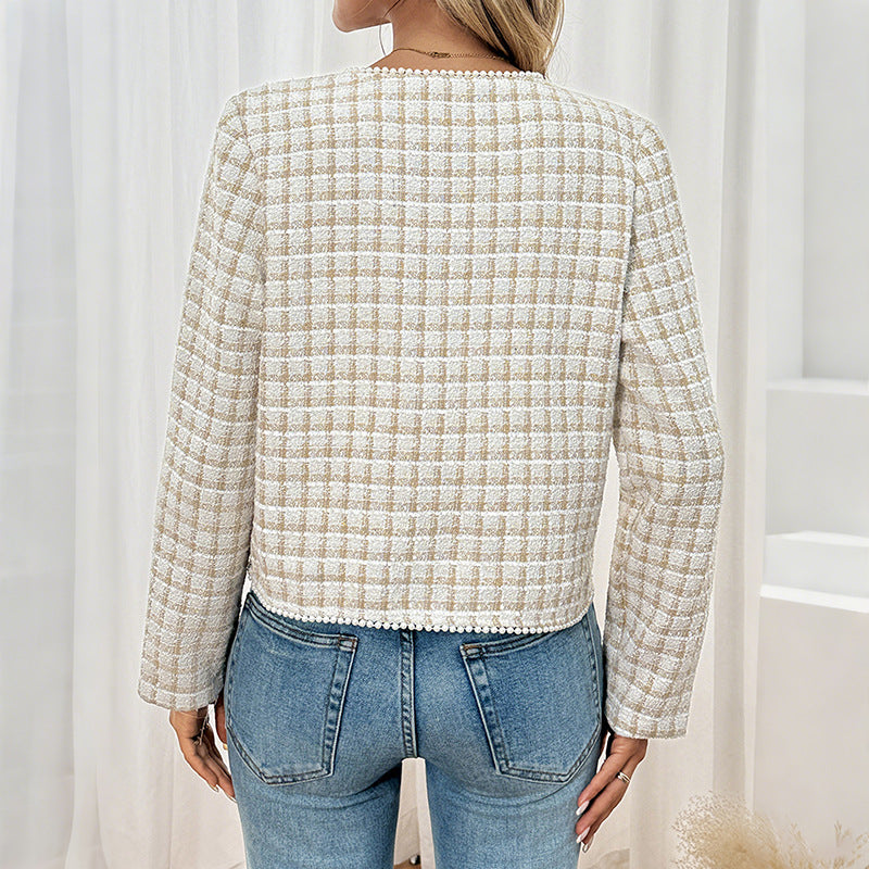 Damen Trendige Karierte Jacke Drune