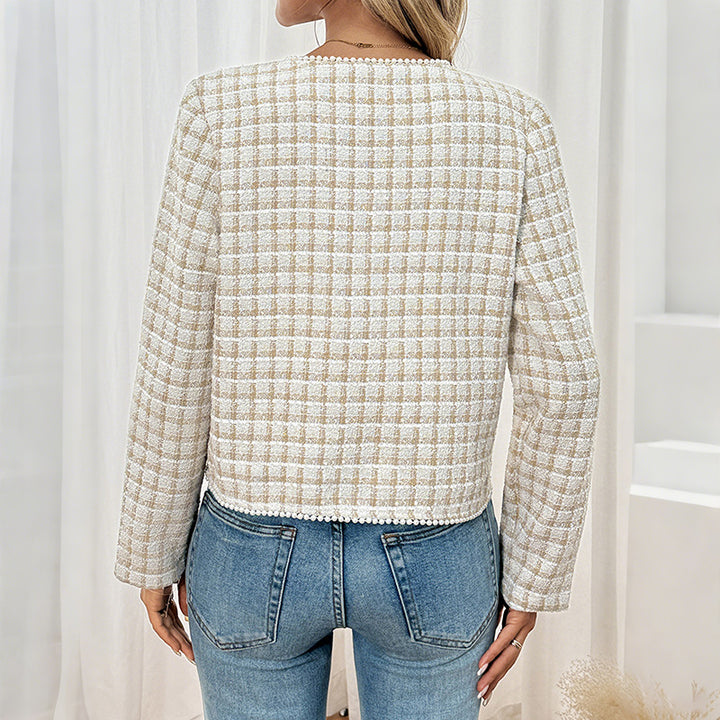 Damen Trendige Karierte Jacke Drune