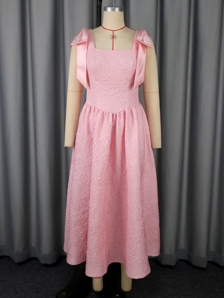 Damen Elegantes Abendkleid mit breiten Satinschleifen Drune