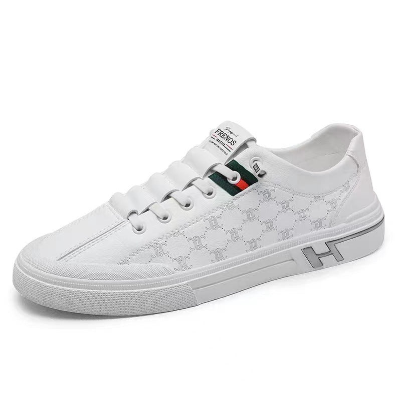 Damen Sportliche Sneakers aus hochwertigem Leder mit dezenter Logoprägung Drune