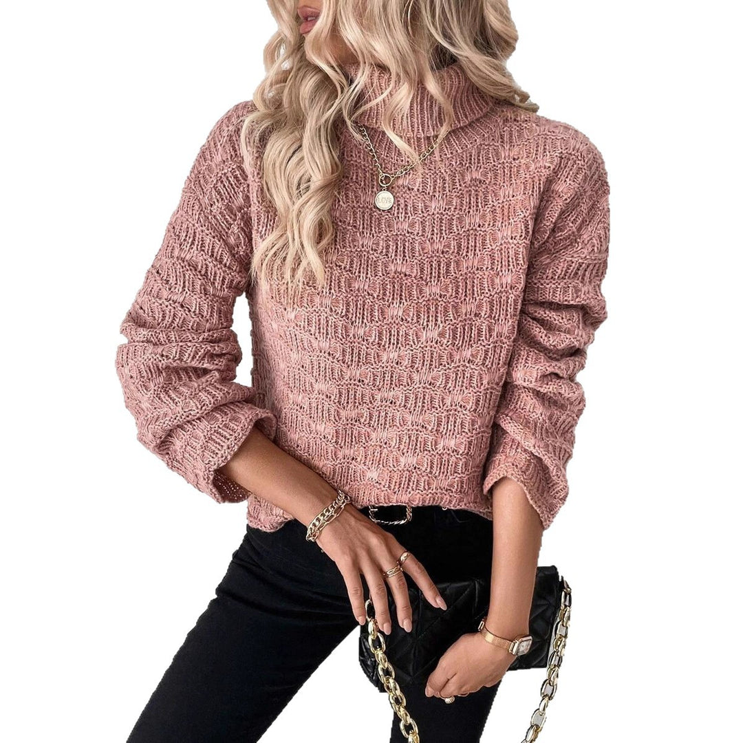 Damen Hochgeschlossen Strickpullover mit strukturiertem Design Drune