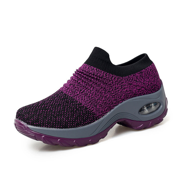 Damen Slip-On Strick-Sneaker mit sockenähnlichem Schaft und Luftkissen-Plateausohle Drune