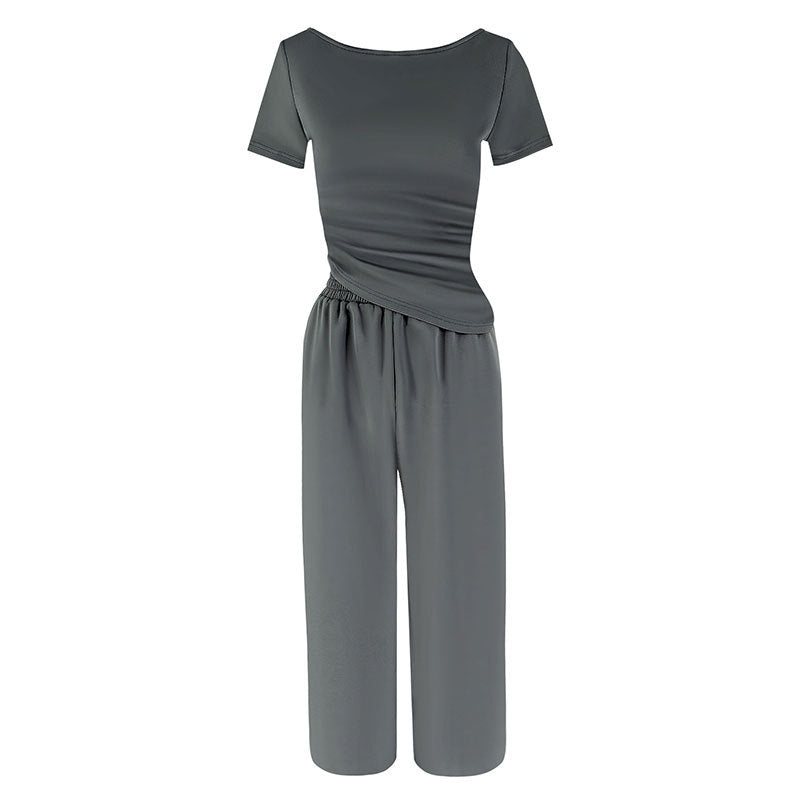 Damen Jumpsuit mit asymmetrischem Schnitt und weit geschnittenem Bein Drune