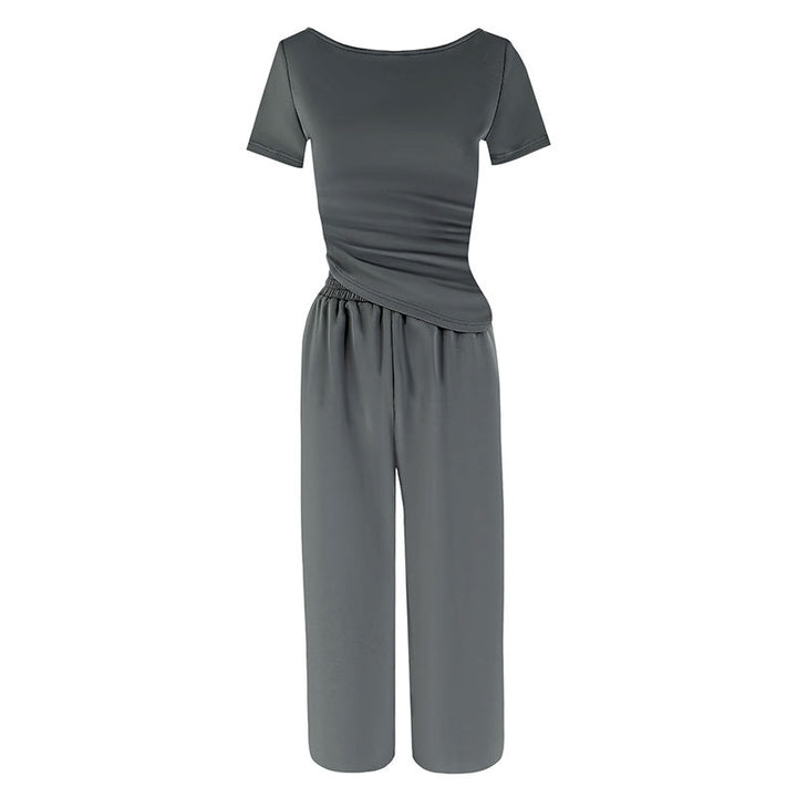 Damen Jumpsuit mit asymmetrischem Schnitt und weit geschnittenem Bein Drune