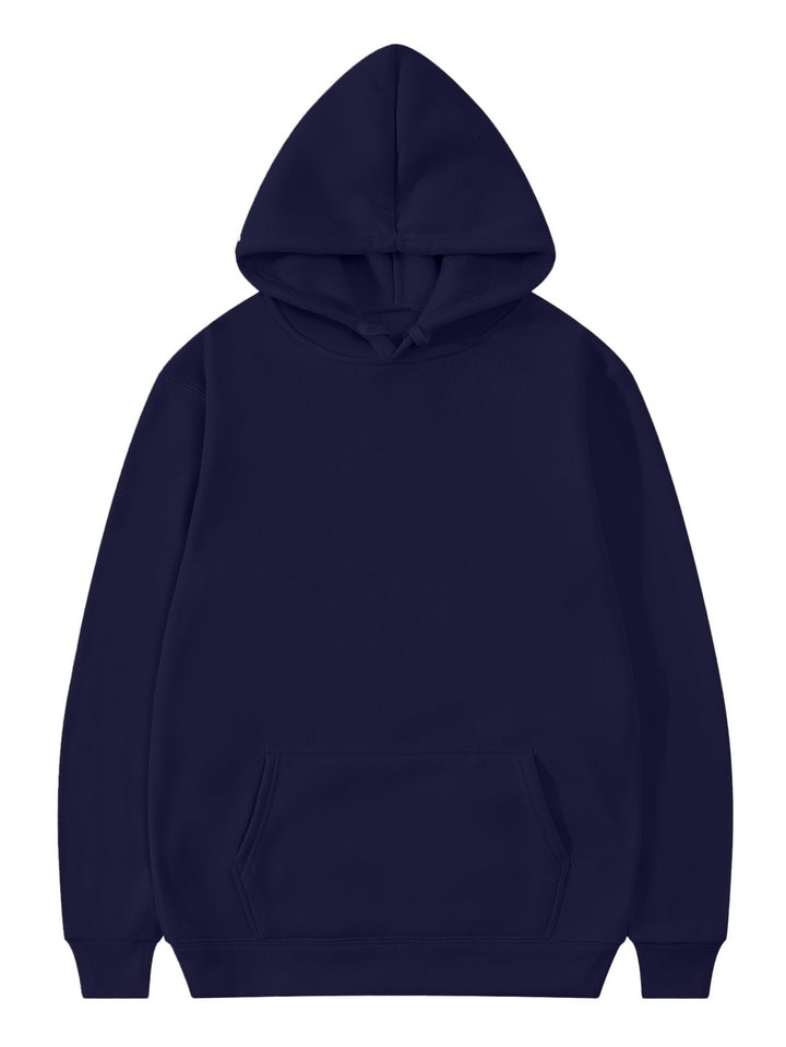 Unisex Oversized Kapuzenpullover aus schwerer Baumwollmischung mit Kängurutasche und gerippten Bündchen Drune