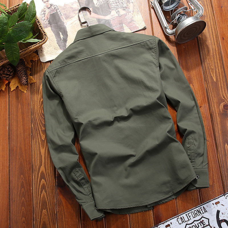 Herren Hemdjacke im Utility‑Look mit aufgesetzten Brusttaschen Drune